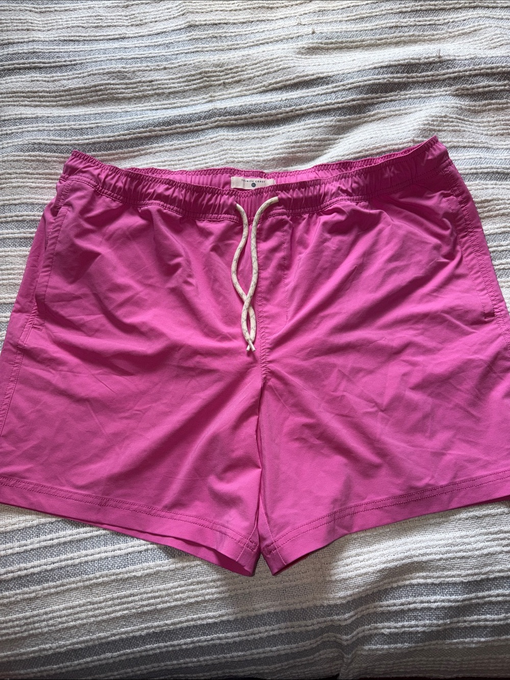 Trinity Coast Men's Drawstring Swim Shorts in Pink